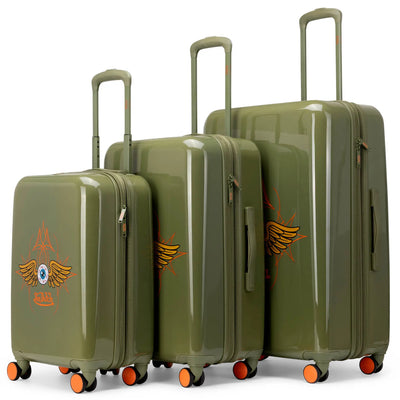 Kustom Kulture 3-Piece Expandable Hardside Spinner Luggage Set