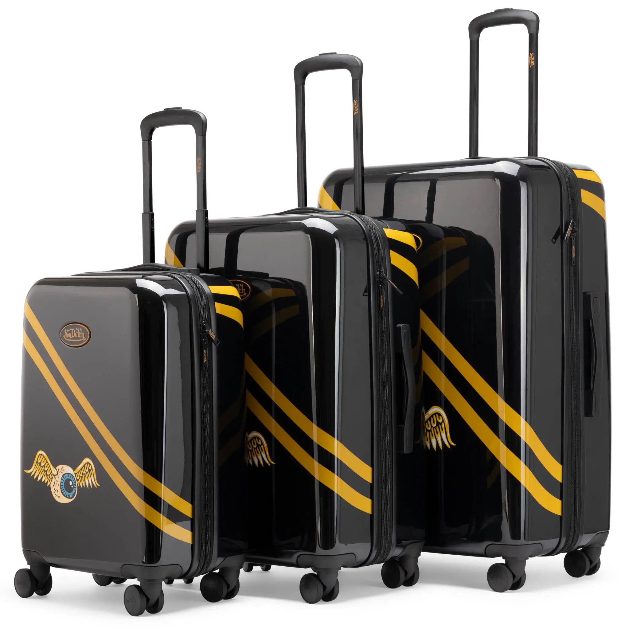 Kustom Kulture 3-Piece Expandable Hardside Spinner Luggage Set
