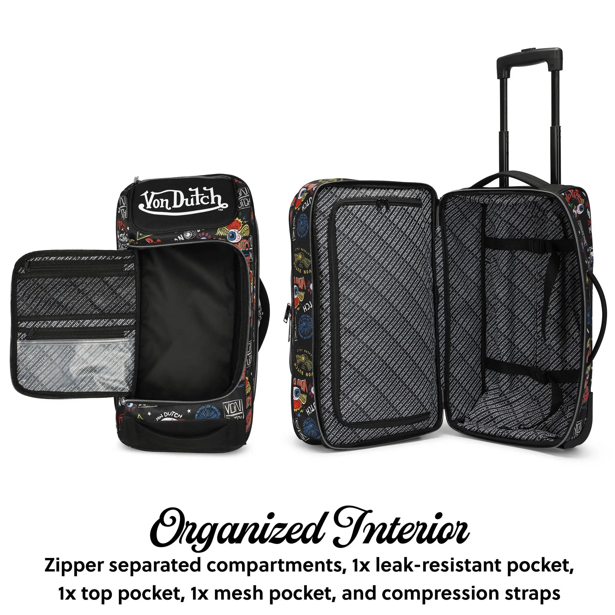 Jax Black 20" Carry-on Rolling Duffel