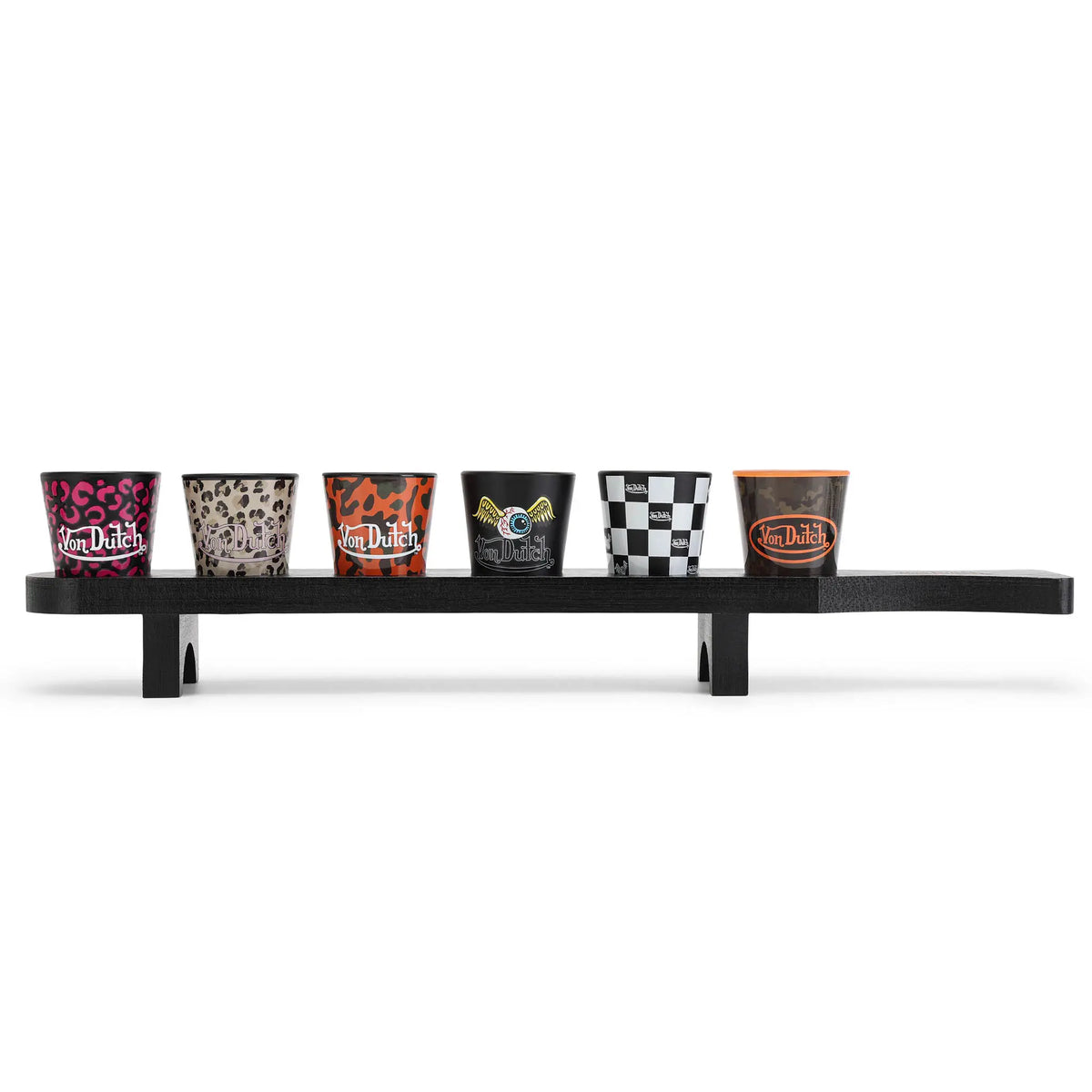 Iconic 6-Piece Shot Glass Set with Wooden Tray