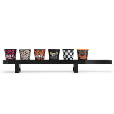 Iconic 6-Piece Shot Glass Set with Wooden Tray
