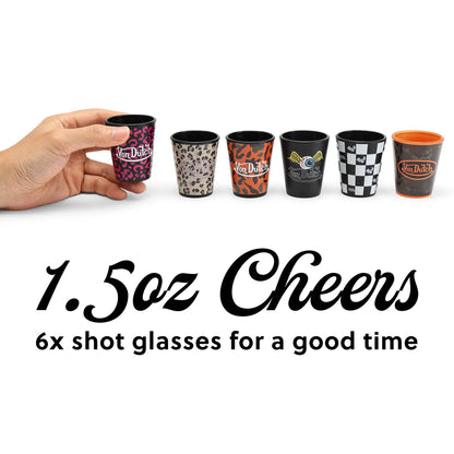 Iconic 6-Piece Shot Glass Set with Wooden Tray