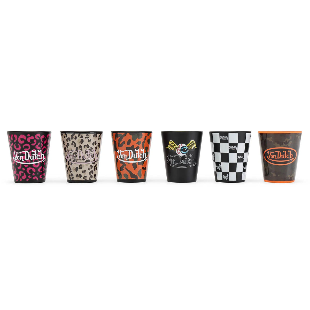 Iconic 6-Piece Shot Glass Set with Wooden Tray
