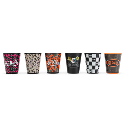 Iconic 6-Piece Shot Glass Set with Wooden Tray