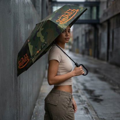 Camo Compact Automatic Umbrella with Clip Handle