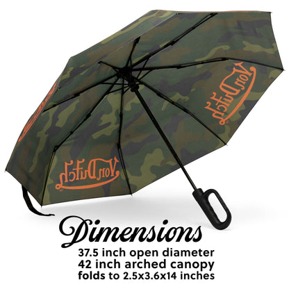 Camo Compact Automatic Umbrella with Clip Handle