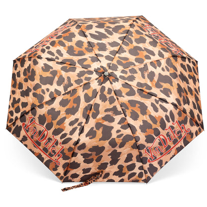 Leopard Compact Automatic Umbrella with Clip Handle
