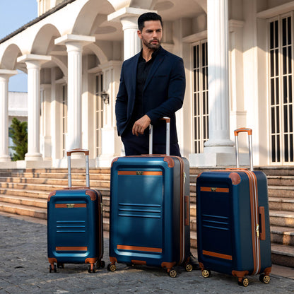 Vintage 3 Piece Expandable Retro Luggage Set