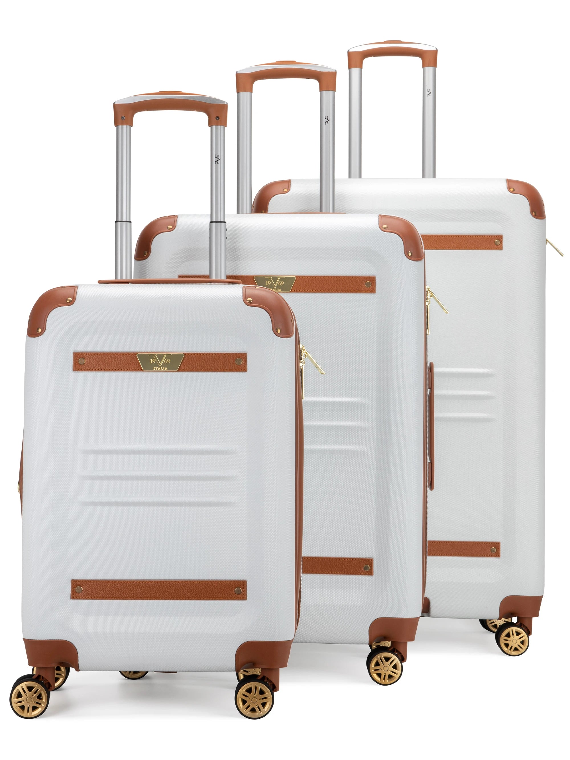 Vintage 3 Piece Expandable Retro Luggage Set