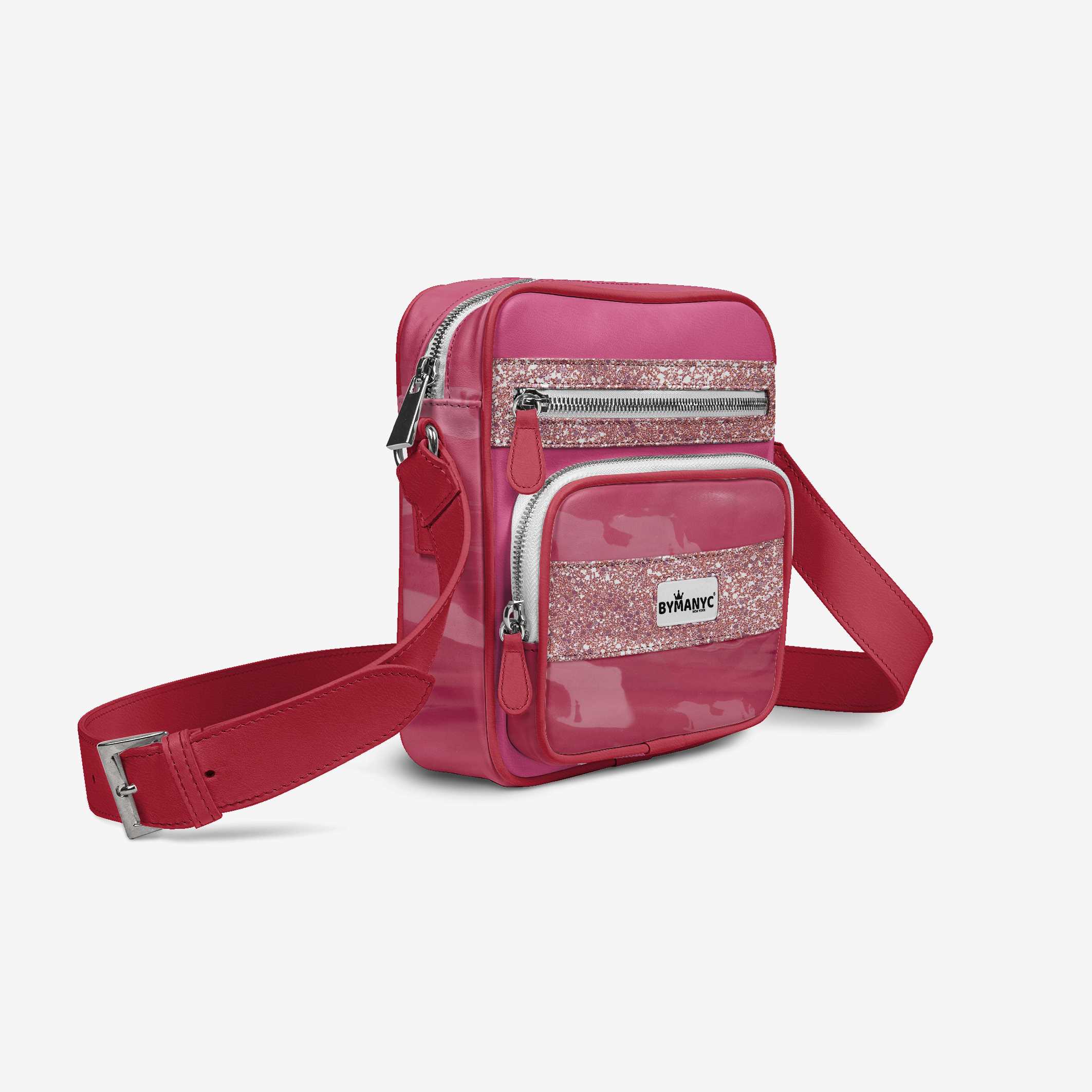 Vegan Pink Crossbody Designer Shoulder Bag | BYMANYC ® New York Luxury