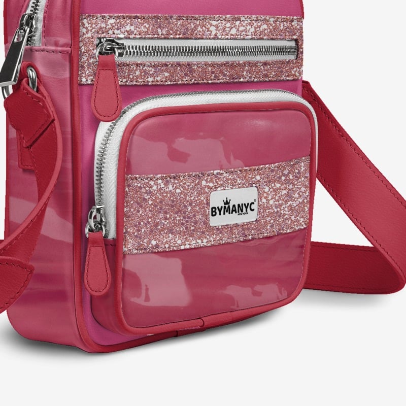 Vegan Pink Crossbody Designer Shoulder Bag | BYMANYC ® New York Luxury