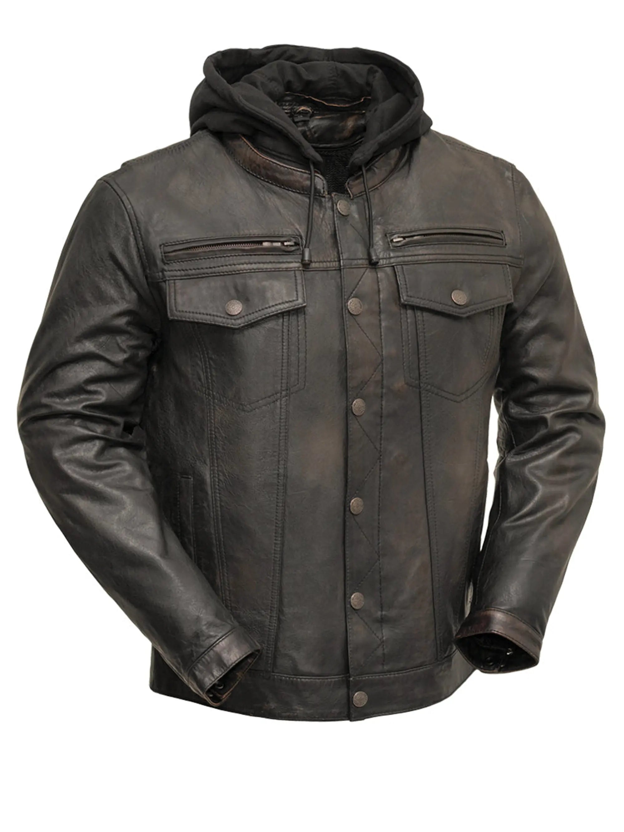 Vendetta Men's Motorcycle Leather Jacket