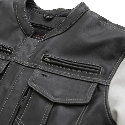 Vincent Men's Cafe Style Leather Jacket