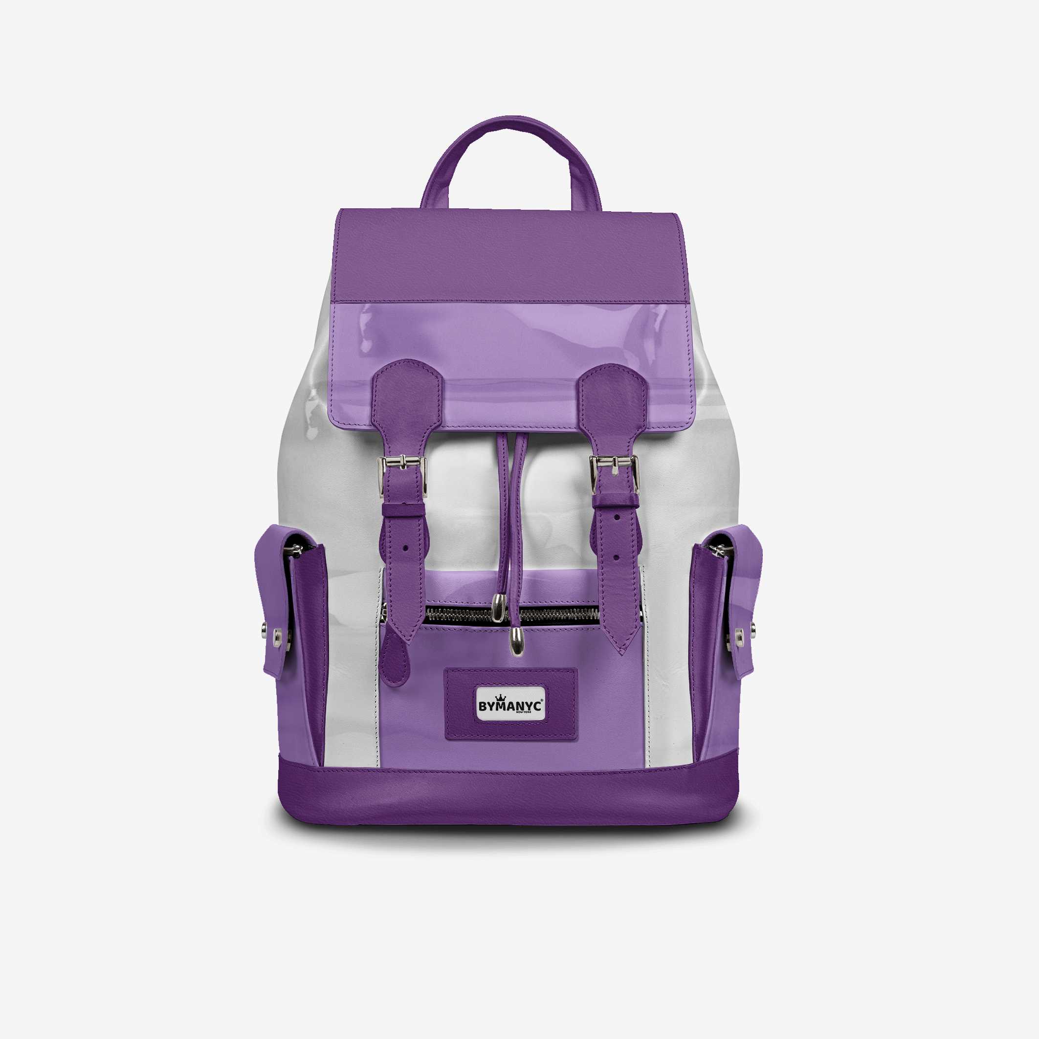 Violet & White Couture Eco Backpack – BYMANYC ® New York (Handmade in Italy)