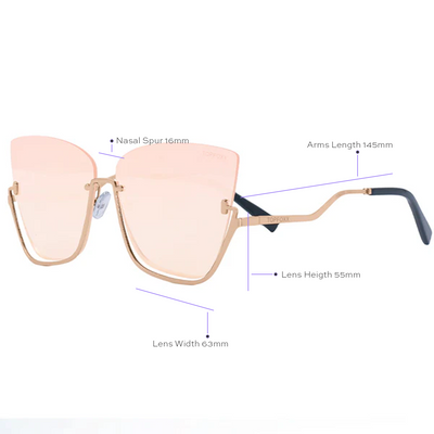 Vixen - Rosegold Frame Rosegold Lens Metal Cateye Sunglasses