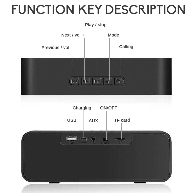 Handcrafted Portable Wooden Bluetooth V4.2 Speaker