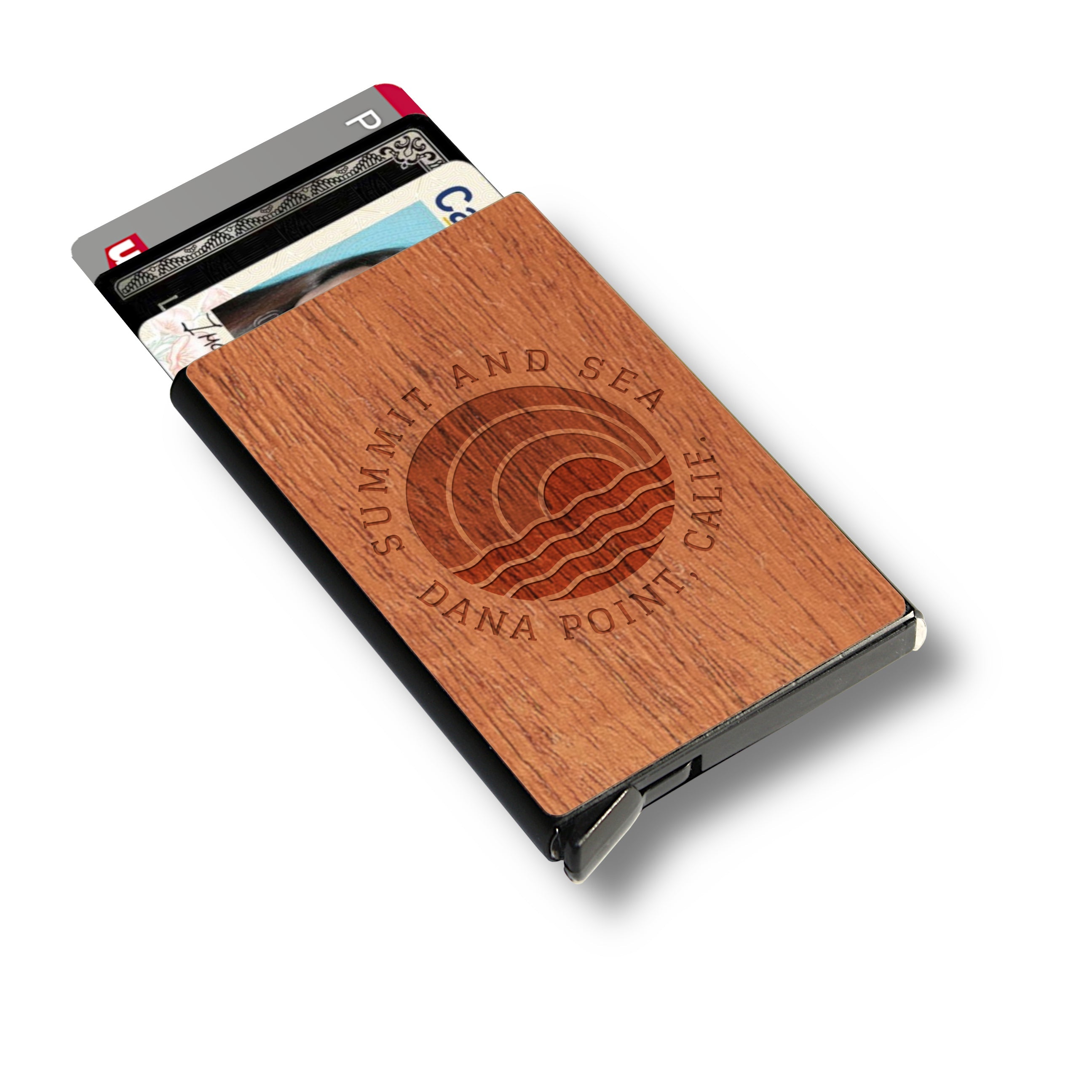 Customizable Slim Wooden RFID Blocking Speed Wallet