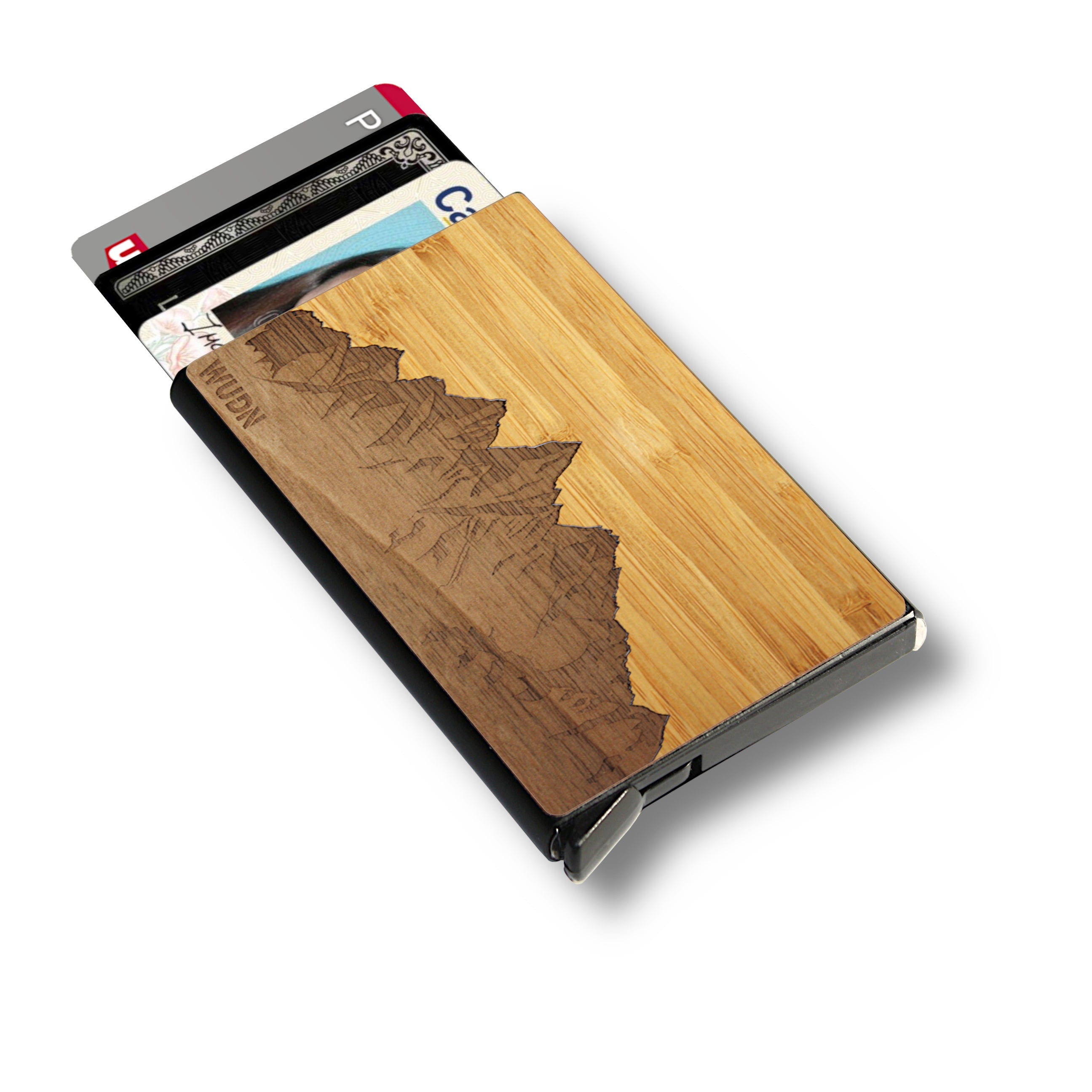 Customizable Slim Wooden RFID Blocking Speed Wallet