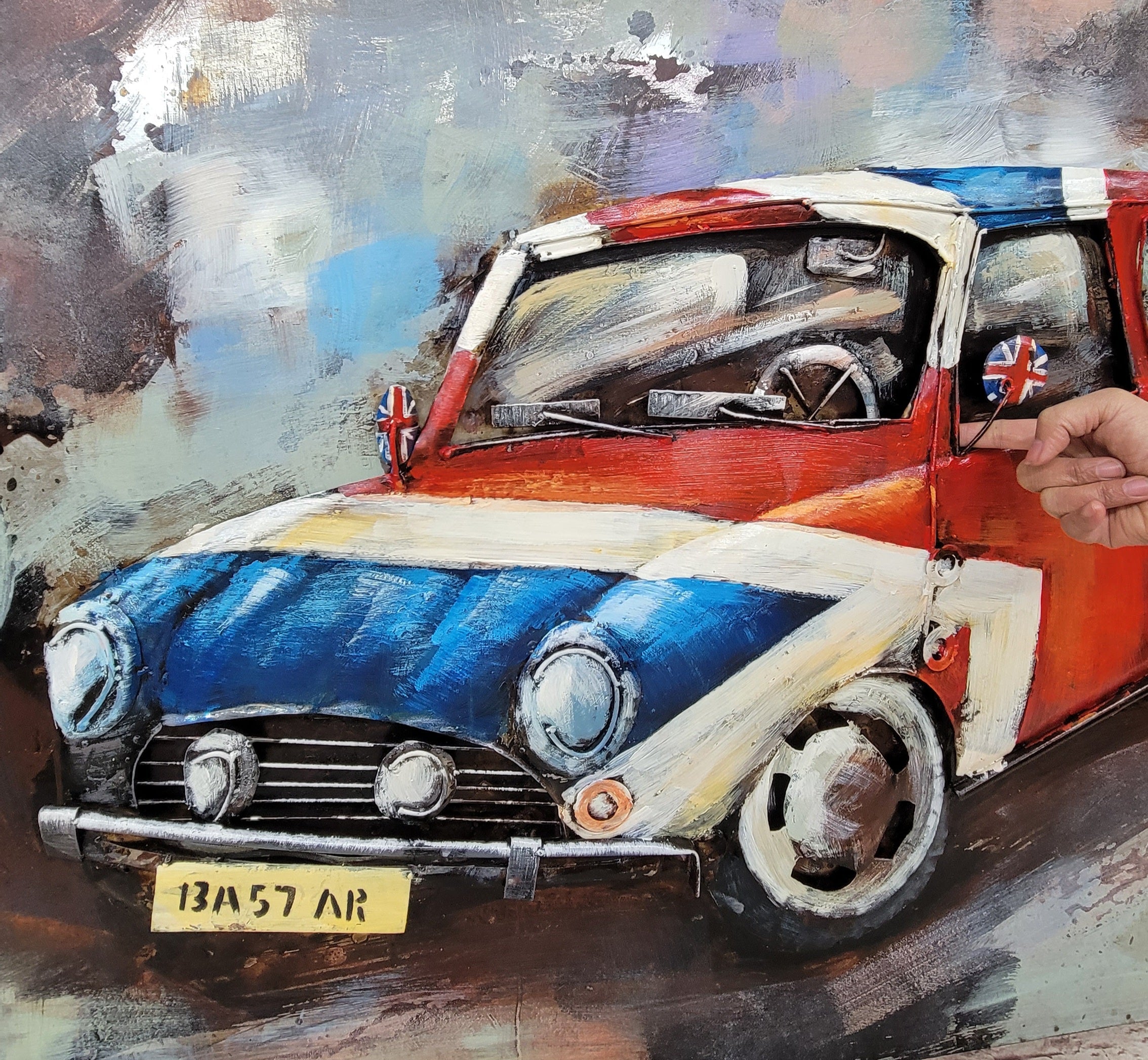 British Mini Cooper Car Automobile 3D Wall Art Metal Cutout Painting Decor