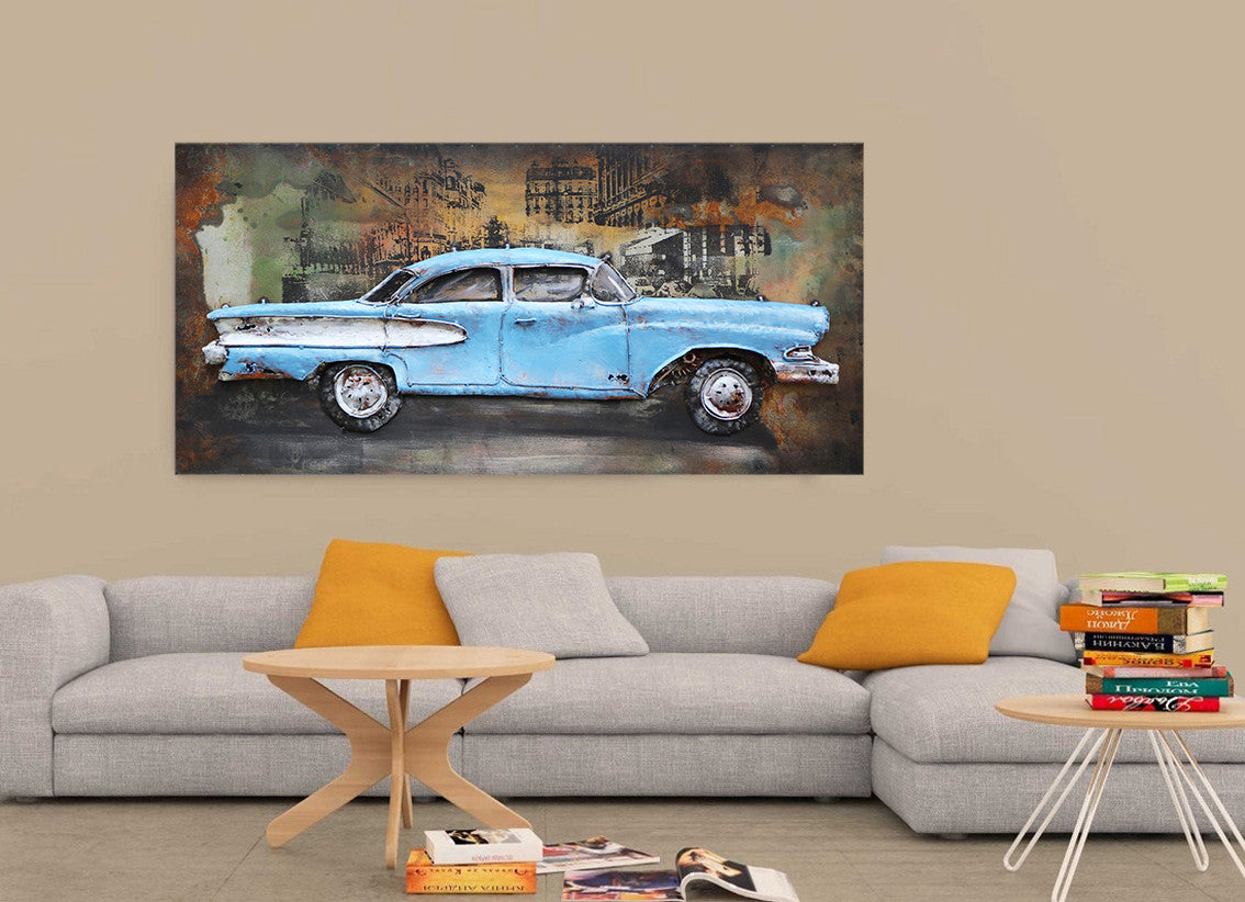 Ford Motor Company 1958 Edsel Car Automobile 3D Painted Metal Canvas Wall Art