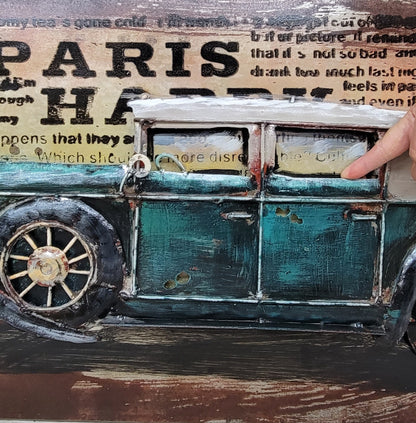 Old Fashioned Car 1920's 1930's 3D Wall Art Mixed Media Painting Decoration