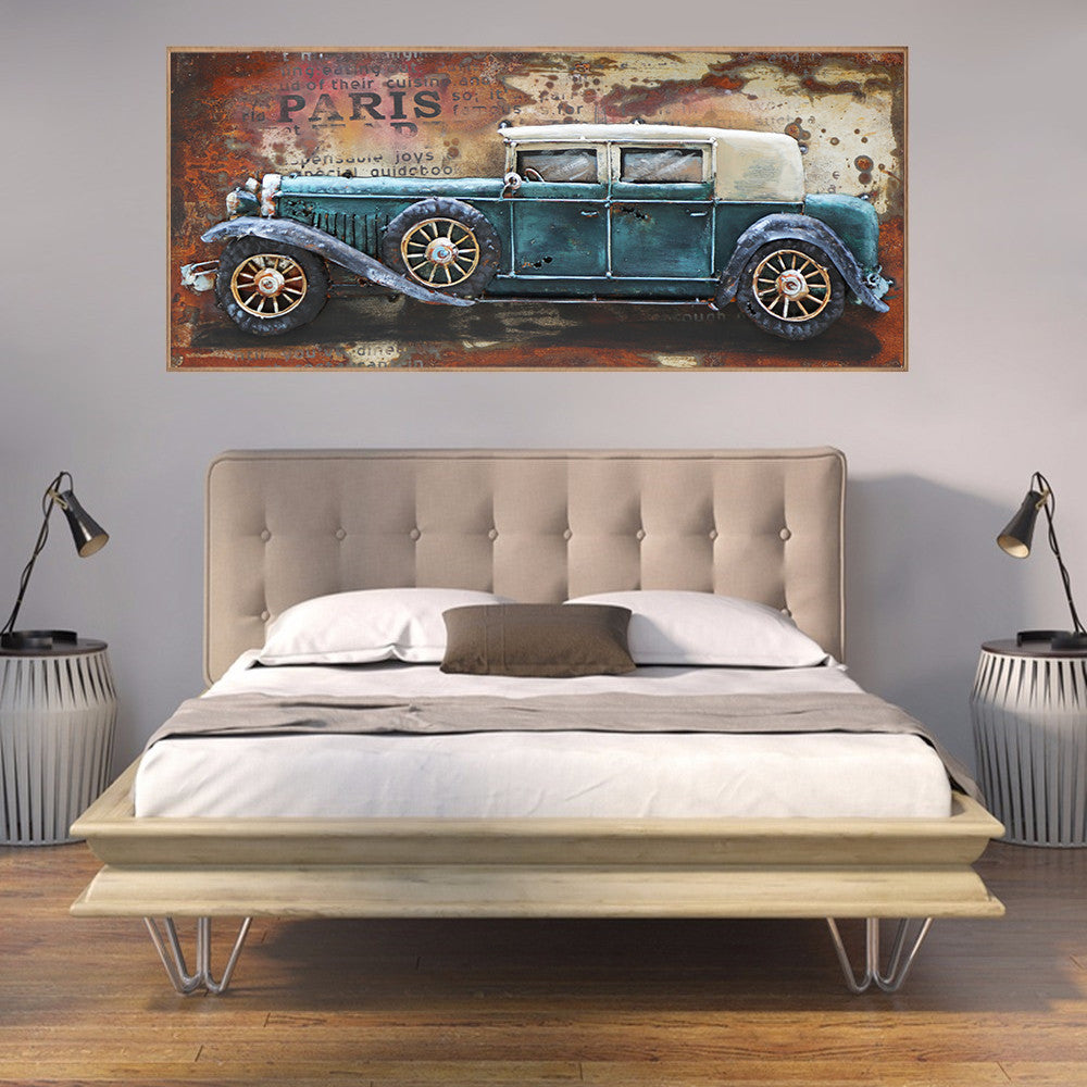 Old Fashioned Car 1920's 1930's 3D Wall Art Mixed Media Painting Decoration