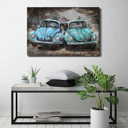 Volkswagen VW Beetle Car 3D Wall Art Painting on Metal Canvas