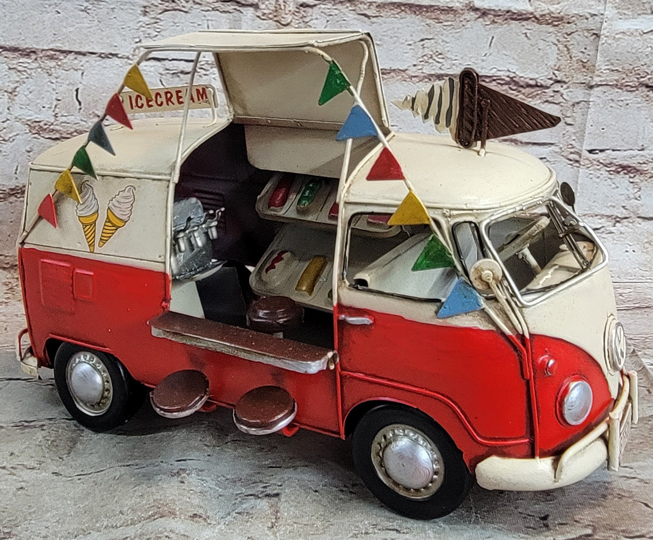 Classic Vintage Red Decorative VW bus, Van Model from Jayland Hand Made Figure