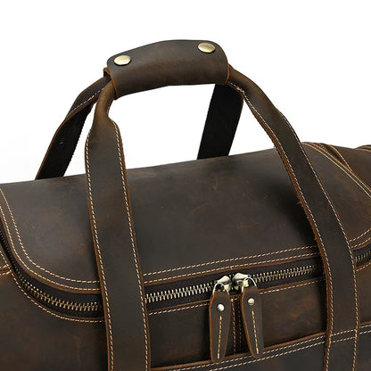 The Wainwright Weekender | Round Vintage Leather Duffel