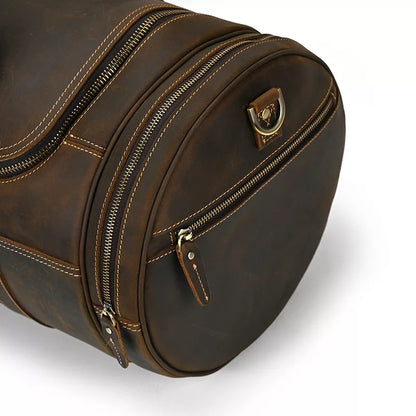 The Wainwright Weekender | Round Vintage Leather Duffel