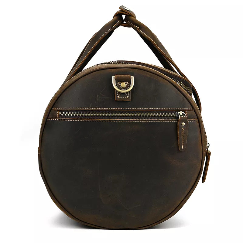 The Wainwright Weekender | Round Vintage Leather Duffel