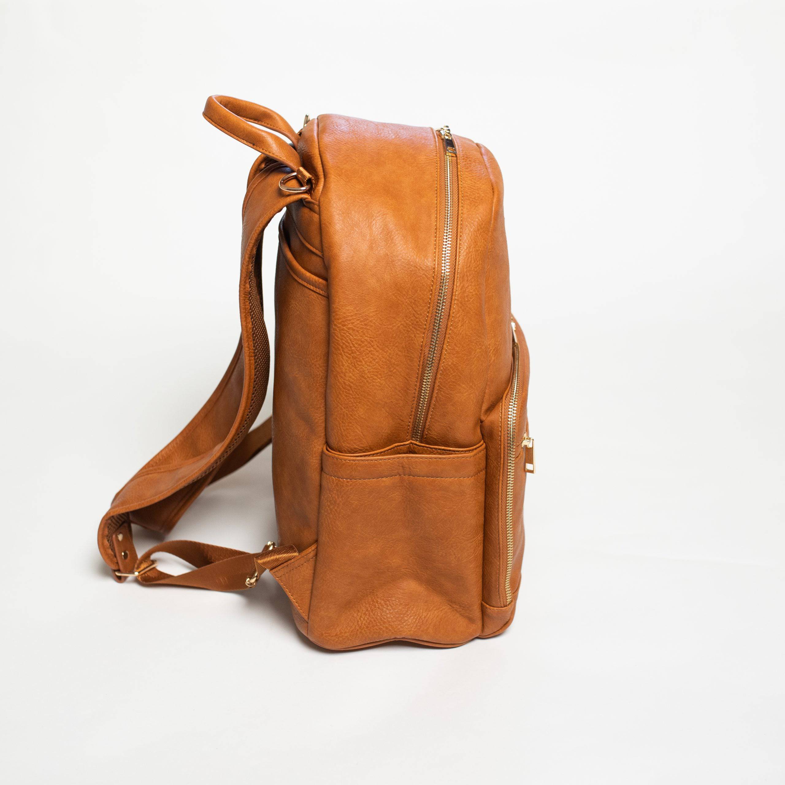 Brown Carrier Leather Backpack