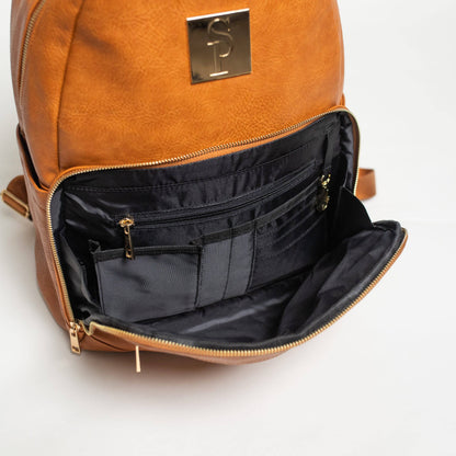 Brown Carrier Leather Backpack