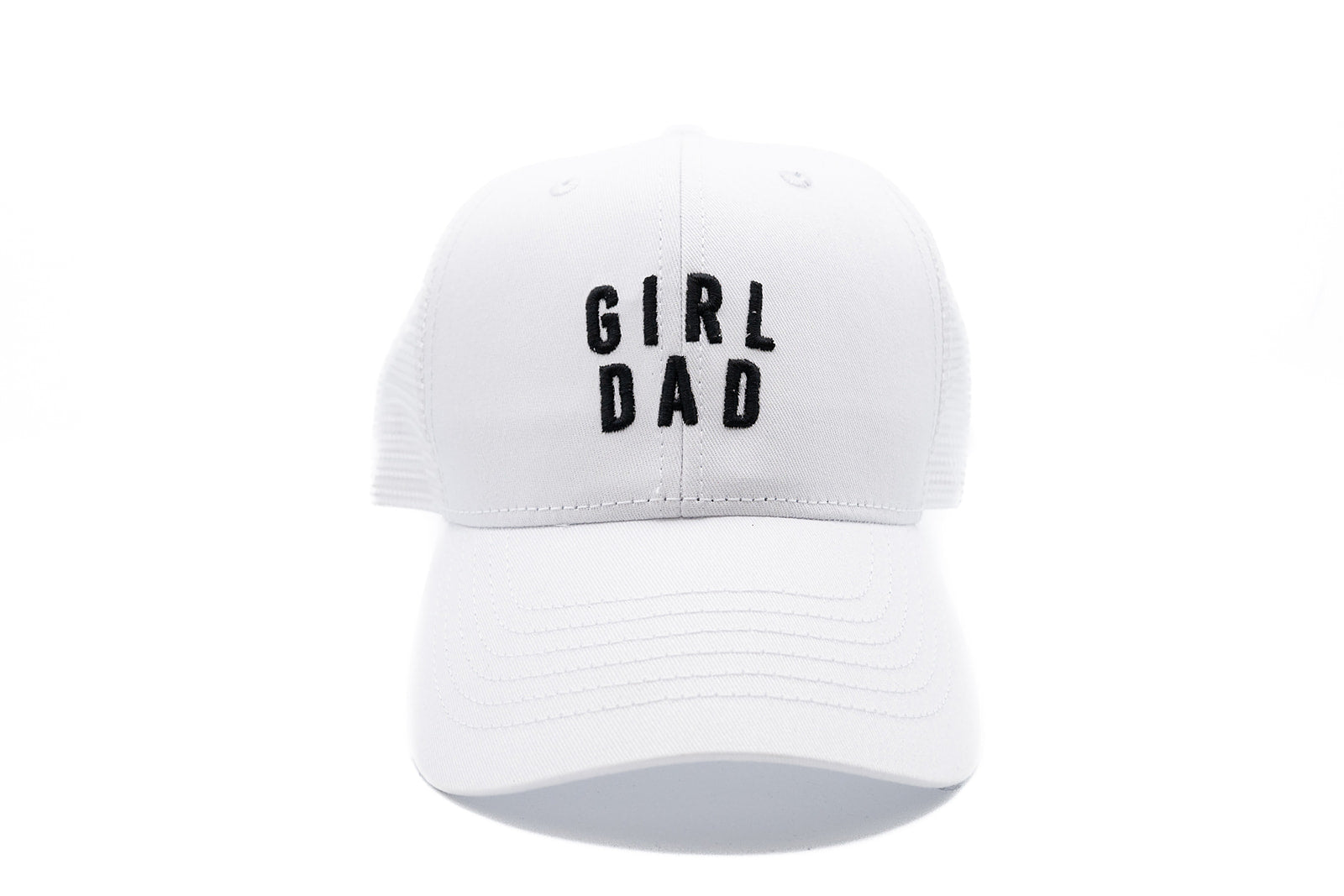 Girl Dad Hat in White Snapback