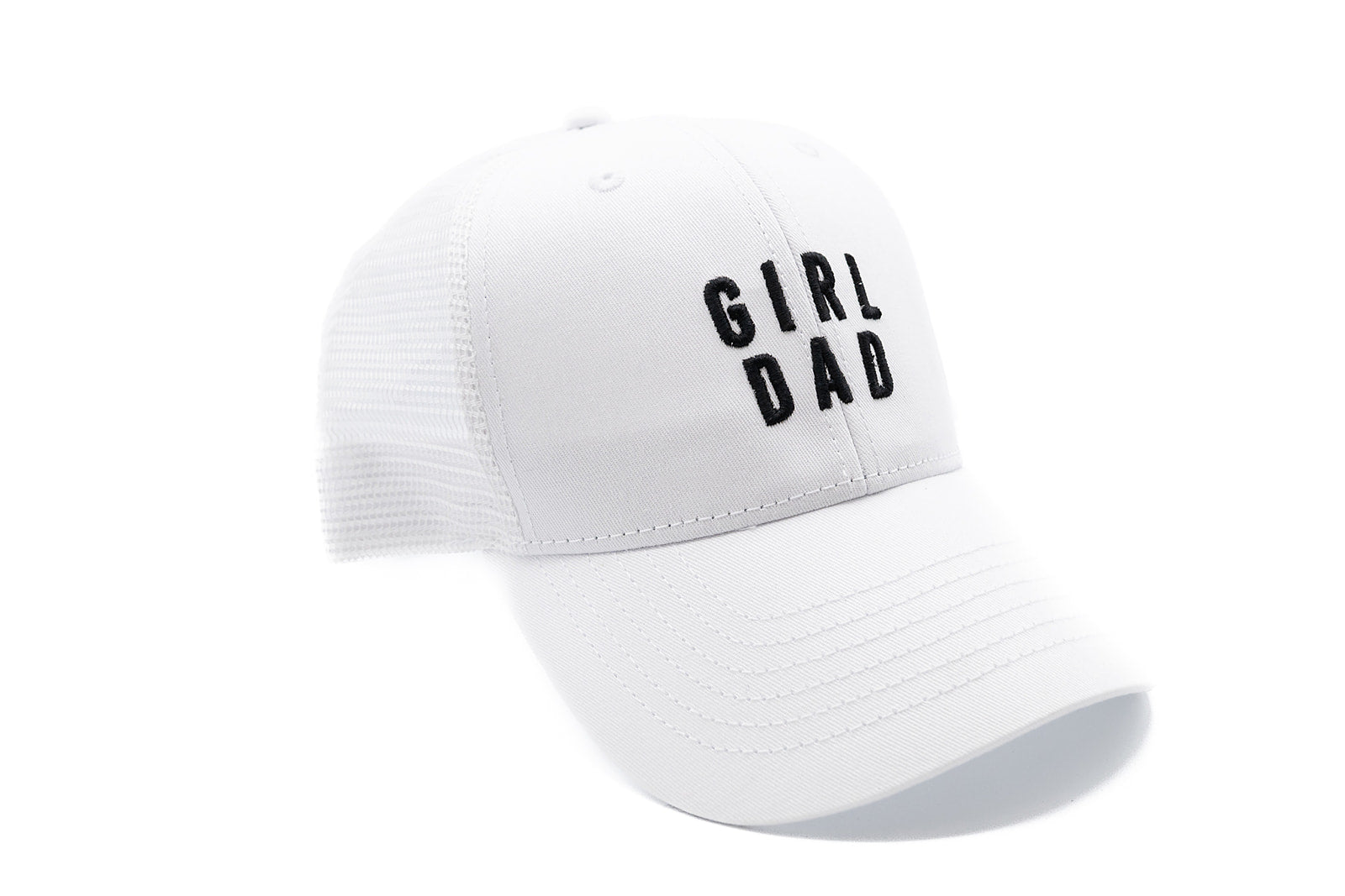 Girl Dad Hat in White Snapback