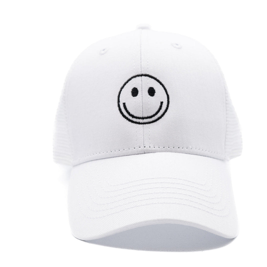 Smiley Hat in White Snapback