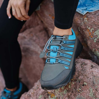 Trail Grounding Shoes • Taylor Grey Nubuck & Blue Mesh
