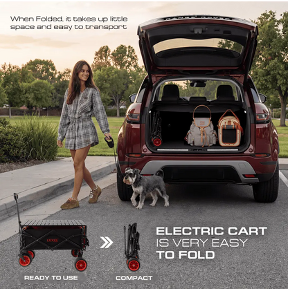 Electric Folding Wagon with Tank Wheels – LUXEL CEC-2BR