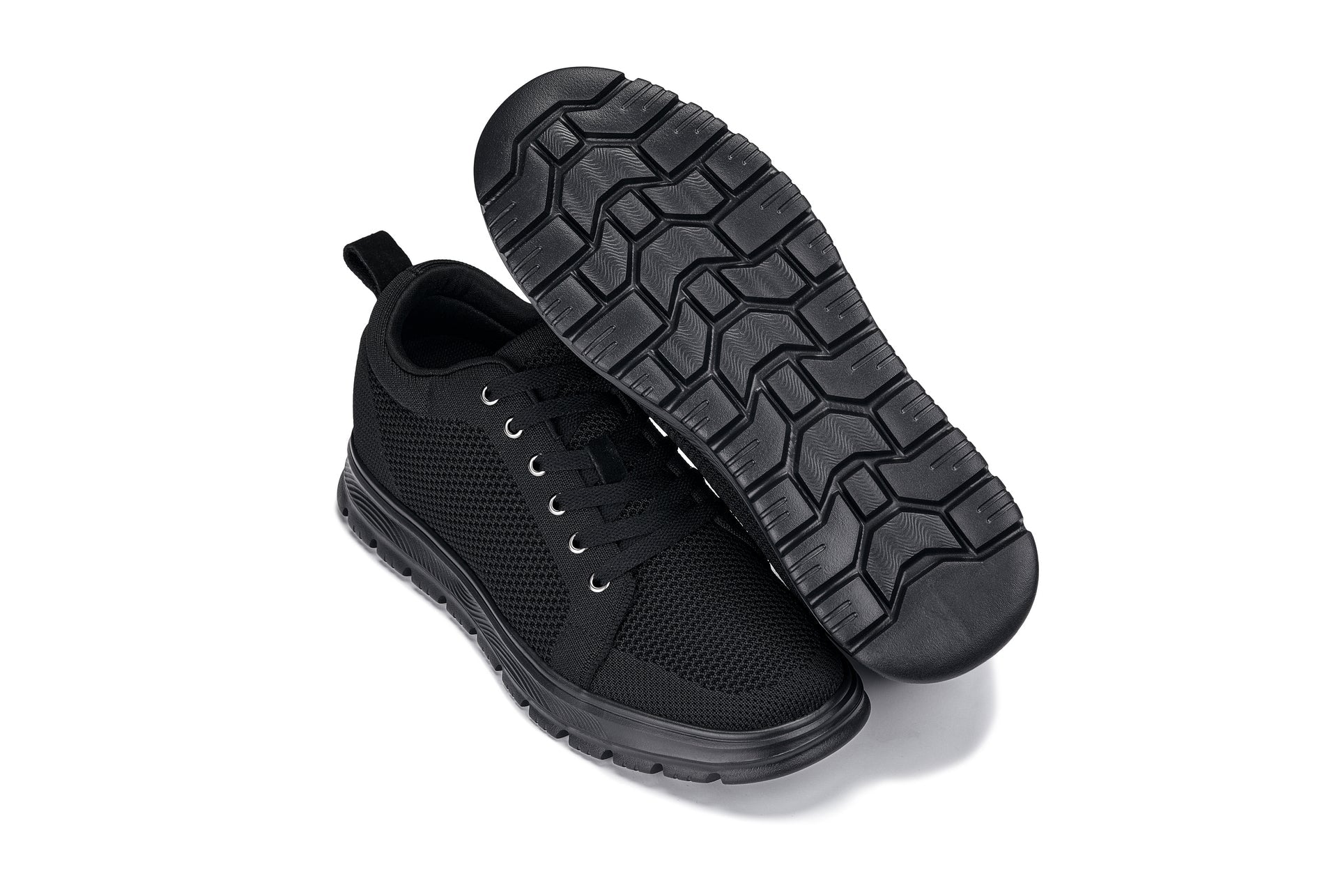 X2320 - 2.4 Inches Taller (Black/Black Sole) - Lace Up Casual Men's Sneakers