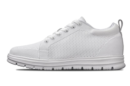 X2321 - 2.4 Inches Taller (White/White Sole) - Lace Up Men's Casual Sneakers