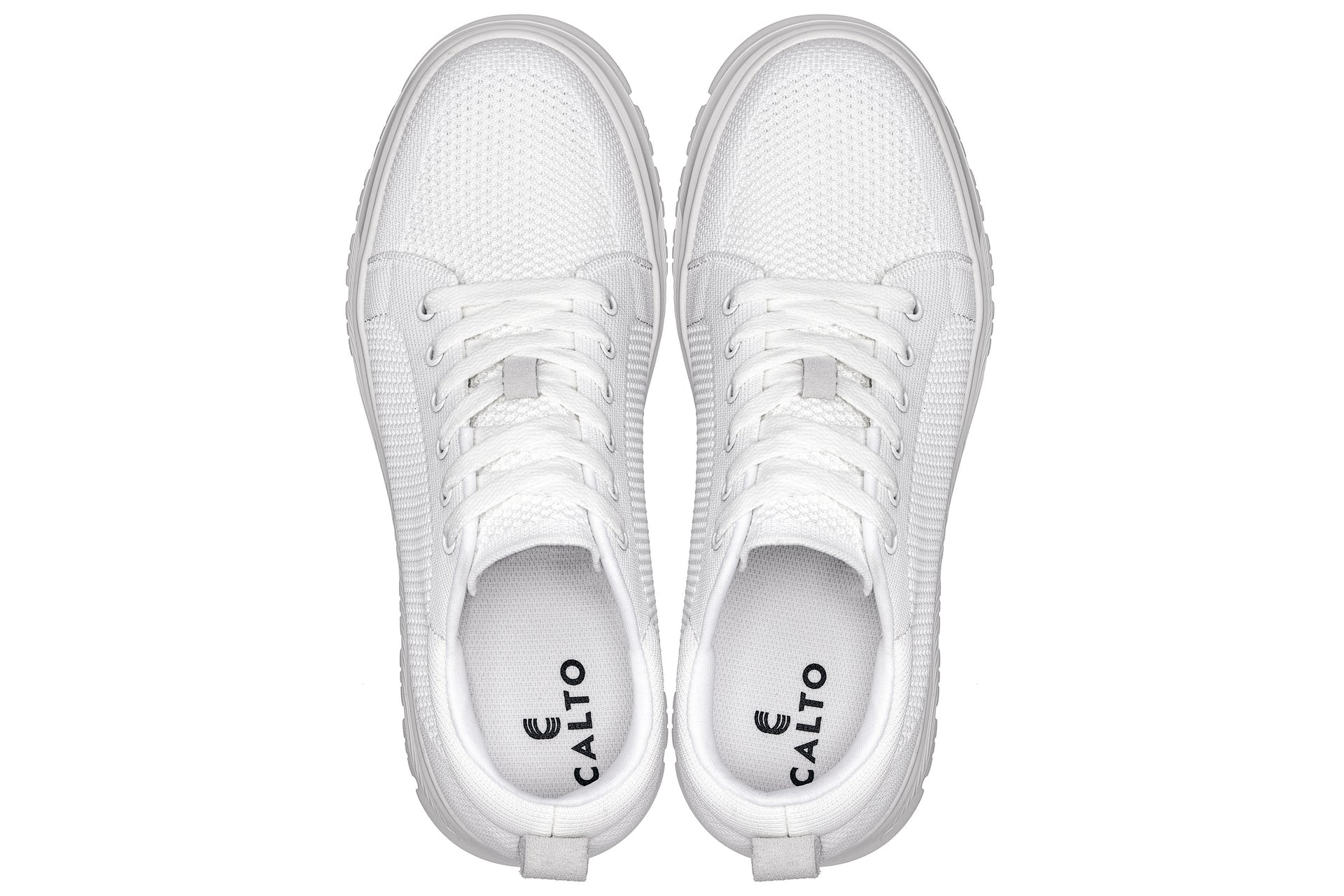 X2321 - 2.4 Inches Taller (White/White Sole) - Lace Up Men's Casual Sneakers