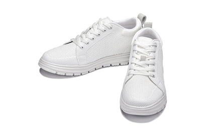 X2321 - 2.4 Inches Taller (White/White Sole) - Lace Up Men's Casual Sneakers