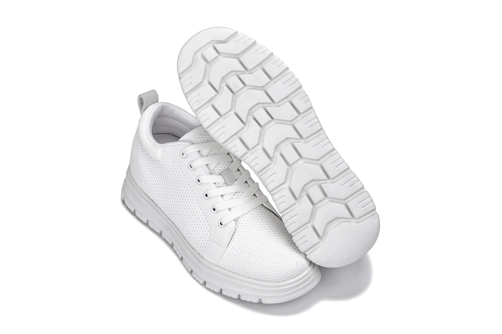 X2321 - 2.4 Inches Taller (White/White Sole) - Lace Up Men's Casual Sneakers