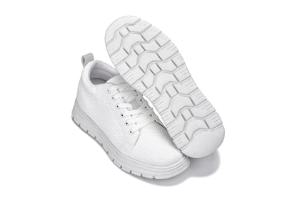 X2321 - 2.4 Inches Taller (White/White Sole) - Lace Up Men's Casual Sneakers