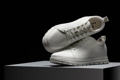 X2321 - 2.4 Inches Taller (White/White Sole) - Lace Up Men's Casual Sneakers