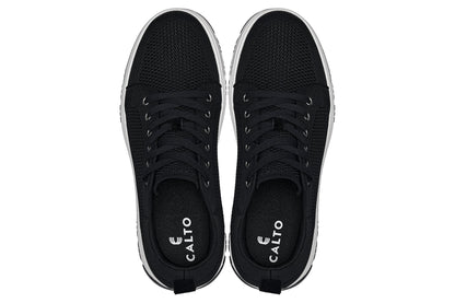 X2322 - 2.4 Inches Taller (Black/White & Black Sole) - Lace Up Casual Men's Sneaker