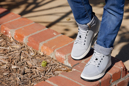 X2324 - 2.4 Inches Taller (Pewter Grey/White) - Lace Up Casual Men's Sneaker