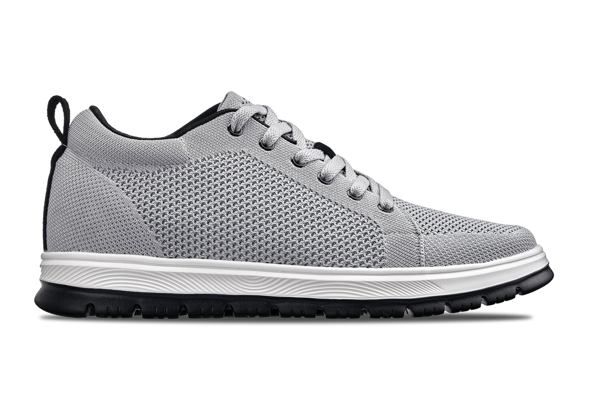 X2324 - 2.4 Inches Taller (Pewter Grey/White) - Lace Up Casual Men's Sneaker