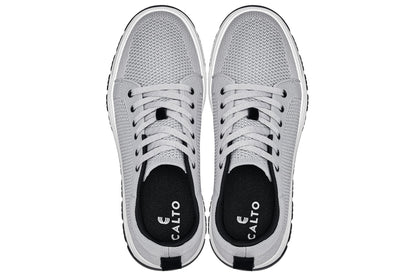 X2324 - 2.4 Inches Taller (Pewter Grey/White) - Lace Up Casual Men's Sneaker