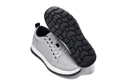X2324 - 2.4 Inches Taller (Pewter Grey/White) - Lace Up Casual Men's Sneaker